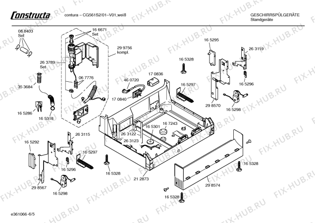 Взрыв-схема посудомоечной машины Constructa CG561S2 - Схема узла 05