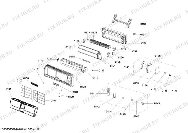 Схема №1 B1ZDI12602 с изображением Модуль управления для сплит-системы Bosch 00678571