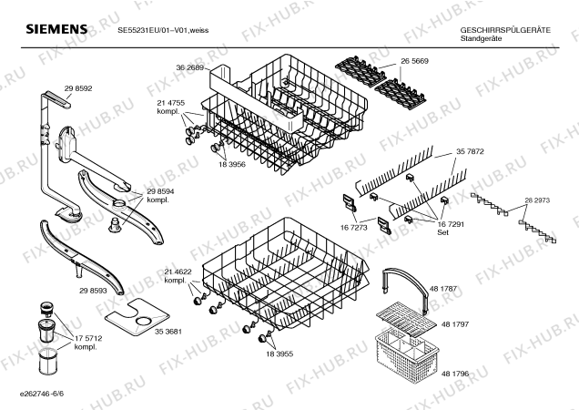 Взрыв-схема посудомоечной машины Siemens SE55231EU - Схема узла 06