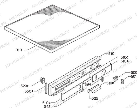 Взрыв-схема посудомоечной машины Zanussi DW401/A - Схема узла Command panel 037