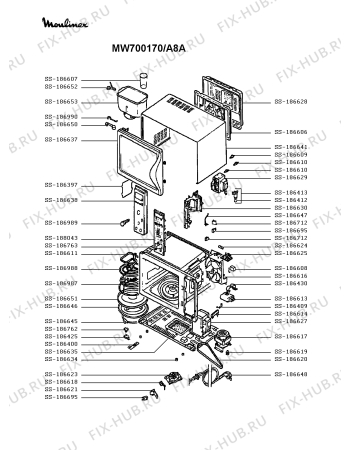 Схема №1 MW700170/A8 с изображением Холдер для свч печи Moulinex SS-186618