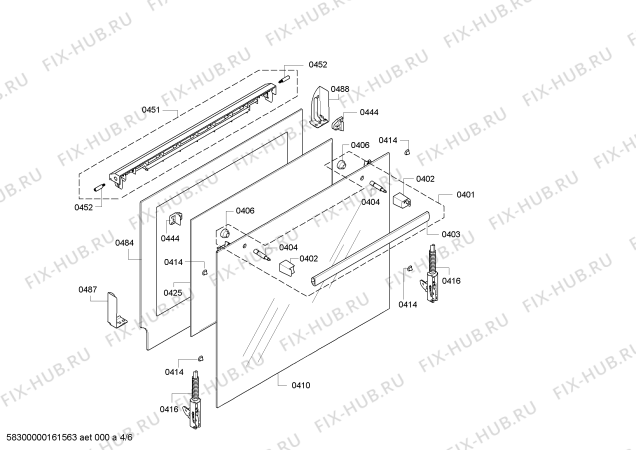 Взрыв-схема плиты (духовки) Bosch HBA23B150B Bosch - Схема узла 04