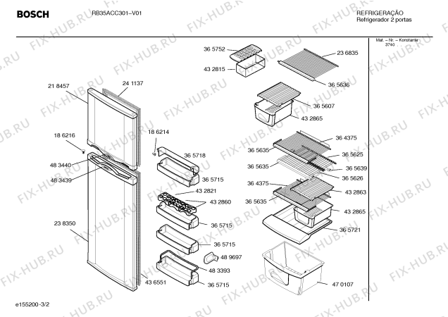 Взрыв-схема холодильника Bosch RB35ACC301 - Схема узла 02