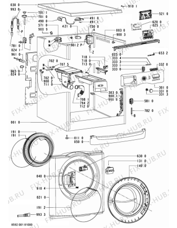 Схема №1 AWOE 9558 с изображением Декоративная панель для стиралки Whirlpool 480111102687