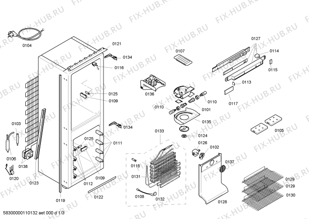 Схема №2 K9724X6 с изображением Решетка для холодильника Bosch 00438644