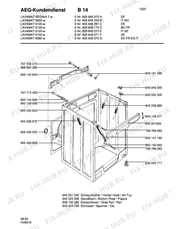 Взрыв-схема стиральной машины Aeg LAV6000-W N/I - Схема узла Housing 001