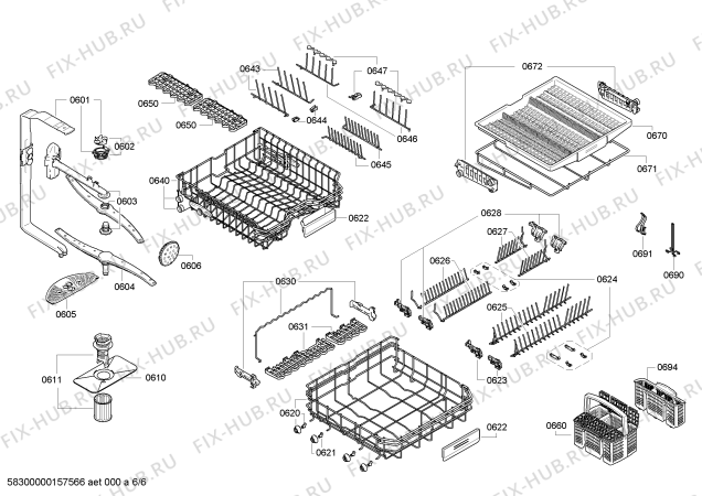 Взрыв-схема посудомоечной машины Bosch SHE9ER55UC - Схема узла 06