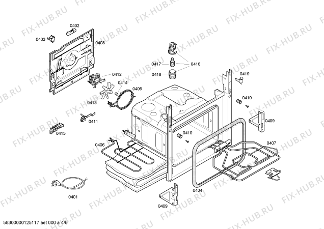 Взрыв-схема плиты (духовки) Bosch HSV745051S - Схема узла 04