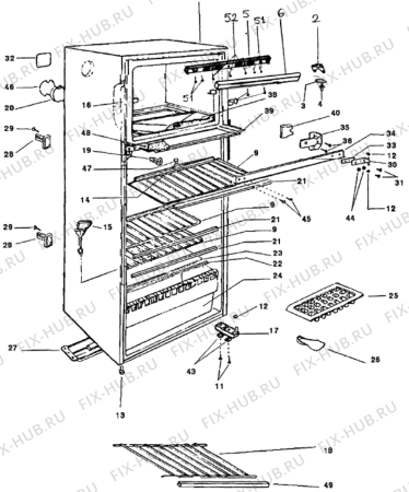 Взрыв-схема холодильника Indesit RG2325TRECO (F018637) - Схема узла