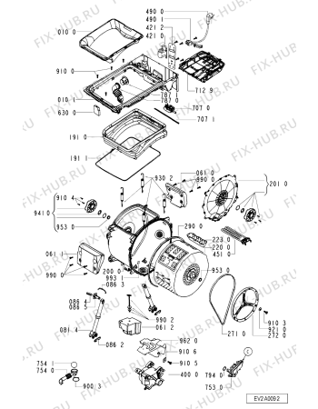 Схема №2 AWT 4093/1 с изображением Электромотор для стиральной машины Whirlpool 481236158353