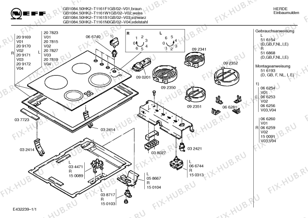 Схема №1 T1161N0 HK2/19 с изображением Стеклокерамика для плиты (духовки) Bosch 00209172