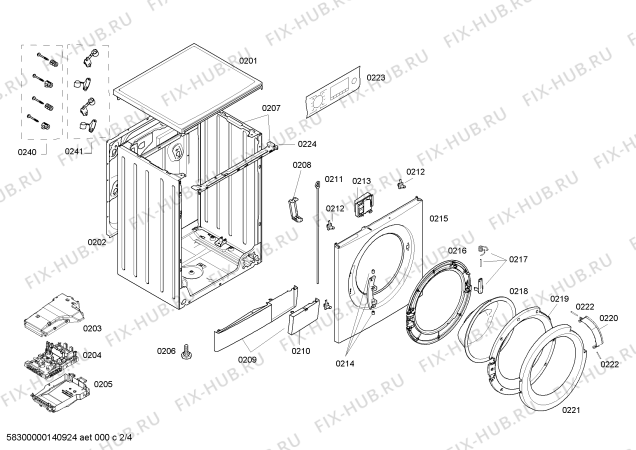 Взрыв-схема стиральной машины Bosch WLM20468TI - Схема узла 02