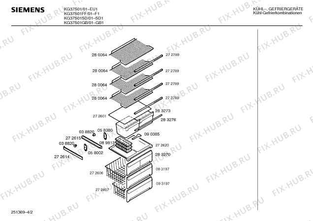 Взрыв-схема холодильника Siemens KG37S01GB - Схема узла 02