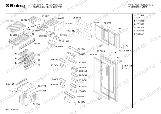 Взрыв-схема холодильника Balay 3FS364F - Схема узла 02
