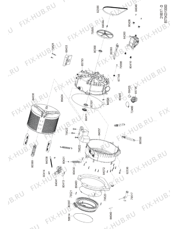 Схема №3 AWZ 5140 E с изображением Емкоть для порошка для стиральной машины Whirlpool 480113100178