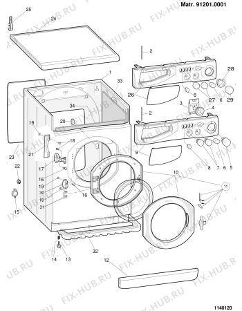 Схема №1 AB63AG (F023891) с изображением Наставление для стиральной машины Indesit C00076258