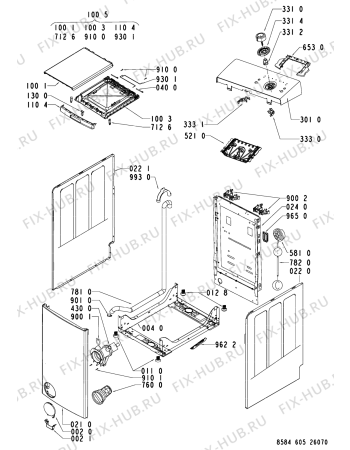 Схема №1 LTE 6005 с изображением Обшивка для стиралки Whirlpool 481245310852