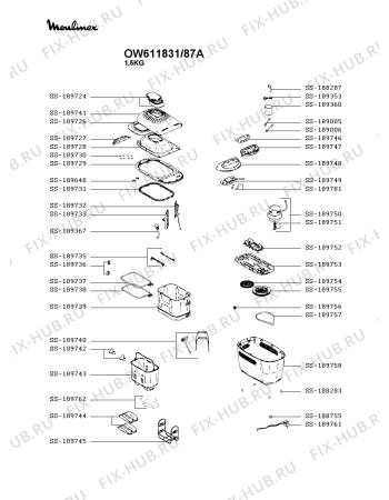 Схема №1 OW611831/87A с изображением Покрытие для хлебопечки Moulinex SS-189741