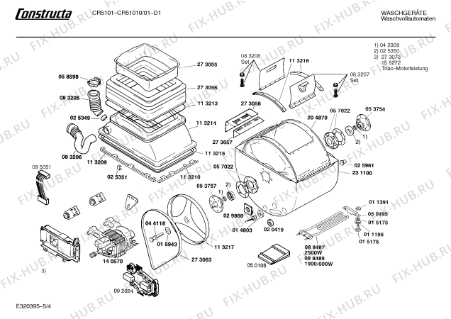 Взрыв-схема стиральной машины Constructa CR51010 CR 5101 - Схема узла 04