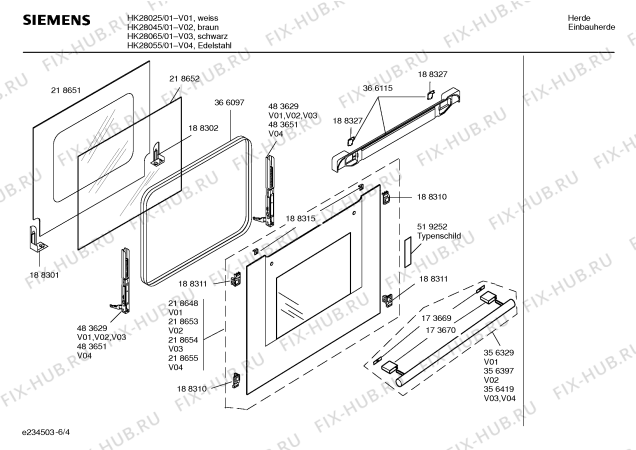 Схема №3 HK28065 с изображением Инструкция по эксплуатации для плиты (духовки) Siemens 00584021