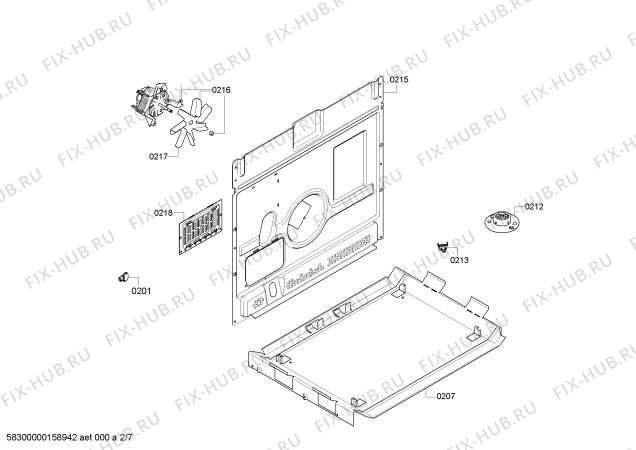 Взрыв-схема плиты (духовки) Bosch HCE644620R - Схема узла 02