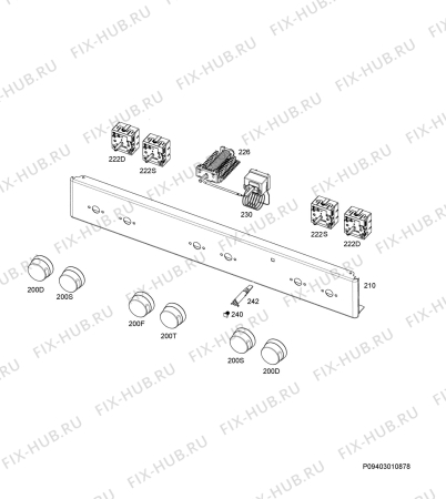 Взрыв-схема плиты (духовки) Voss Electrolux ELK13026HV - Схема узла Command panel 037