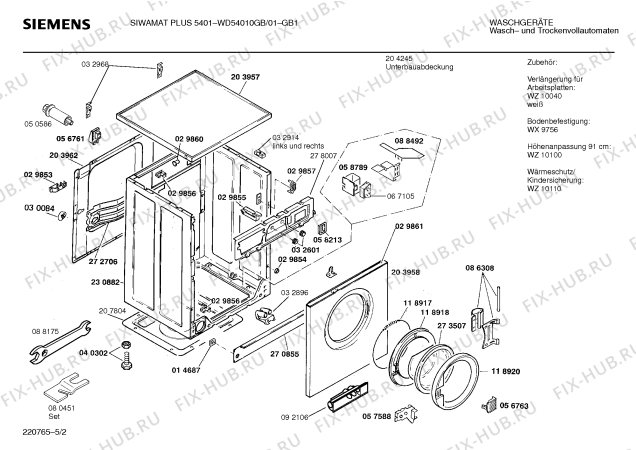 Схема №2 WD54010GB SIWAMAT PLUS 5401 с изображением Панель для стиралки Siemens 00283767