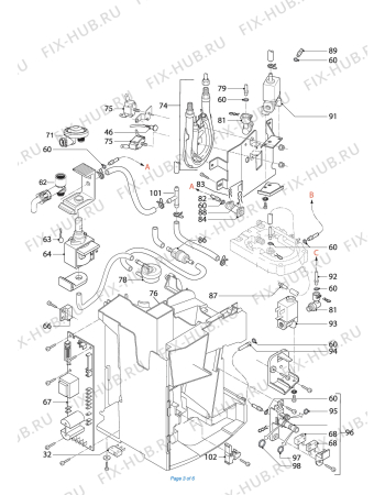 Взрыв-схема кофеварки (кофемашины) DELONGHI PERFECTA  ESAM5550.R - Схема узла 3