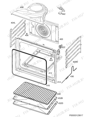 Схема №4 BPB352021W с изображением Обшивка для электропечи Aeg 140073194023