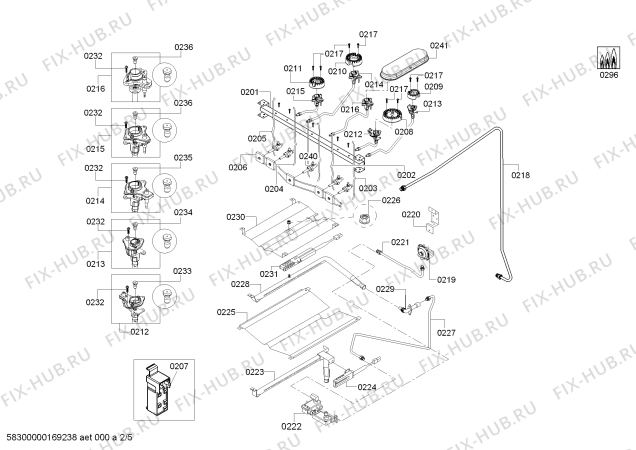 Схема №2 HGS5L53UC с изображением Панель для духового шкафа Bosch 00688076