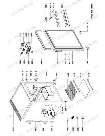 Схема №1 MCK 144 B с изображением Часть корпуса для холодильника Whirlpool 481245228849