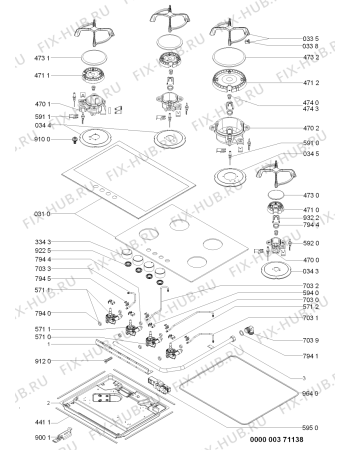 Схема №1 AKM 442/NB с изображением Труба для плиты (духовки) Whirlpool 480121104204