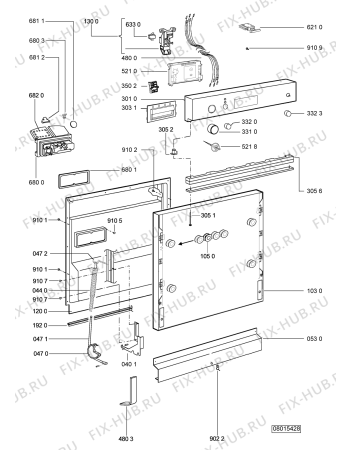 Схема №2 ADG 6590 IX с изображением Панель для посудомоечной машины Whirlpool 480140101226