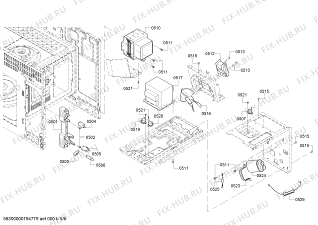 Схема №3 HMV5052C Bosch с изображением Рамка для свч печи Bosch 00771132