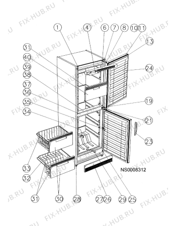 Схема №1 A2302FP с изображением Декоративная панель для холодильной камеры Aeg 54000345232685