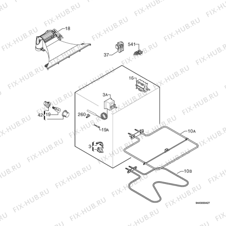 Взрыв-схема плиты (духовки) Ikea LOV3X 901.522.06 - Схема узла Electrical equipment 268