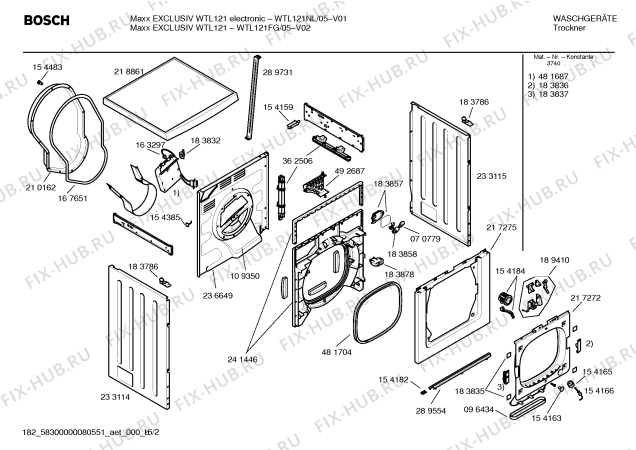 Схема №1 WTL121NL Maxx EXCLUSIV WTL121 electronic с изображением Инструкция по установке и эксплуатации для сушильной машины Bosch 00588938