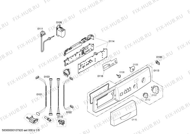 Схема №3 WFO2480 Maxx WFO 2480 с изображением Панель управления для стиралки Bosch 00435385