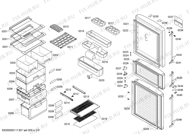 Схема №2 KGF25340TI с изображением Зажим для холодильника Bosch 00445756