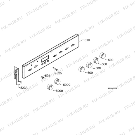 Взрыв-схема плиты (духовки) Zanussi ZOU381N - Схема узла Command panel 037