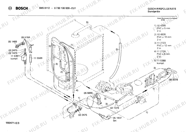 Схема №3 0730100930 SMS9112 с изображением Панель для электропосудомоечной машины Bosch 00116512