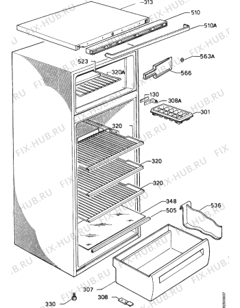 Взрыв-схема холодильника Arthurmartinelux AR2350D - Схема узла Housing 001
