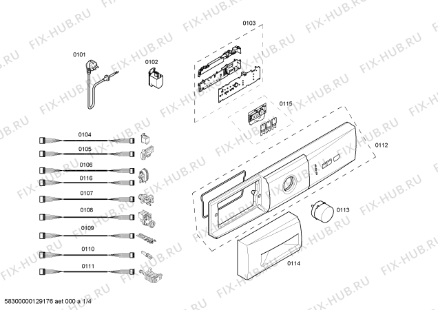 Схема №2 CWF12A11 с изображением Панель управления для стиралки Bosch 00661257