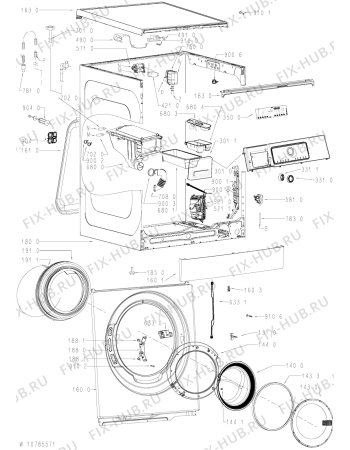Схема №1 FSCR80423 с изображением Обшивка для стиральной машины Whirlpool 481010777480
