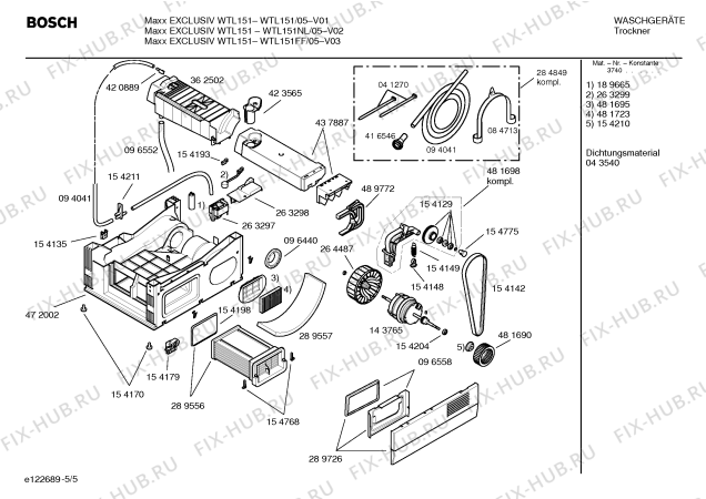 Схема №2 WTL151NL Maxx EXCLUSIV WTL151 с изображением Инструкция по установке и эксплуатации для сушилки Bosch 00585813