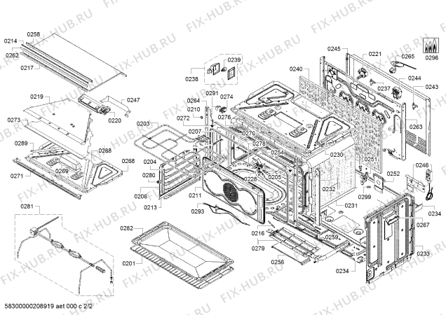 Взрыв-схема плиты (духовки) Bosch VGD553FR0 - Схема узла 02