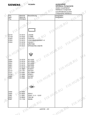 Схема №1 RC200R4 с изображением Сервисная инструкция для телевизора Siemens 00535296