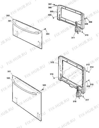 Схема №3 D120GW (F032415) с изображением Дверца для духового шкафа Indesit C00224783