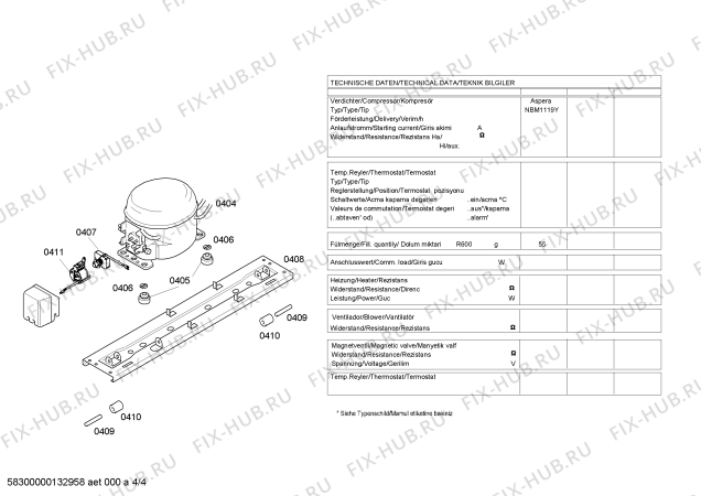 Схема №3 KD45NV03NE с изображением Упор для холодильника Siemens 00612967