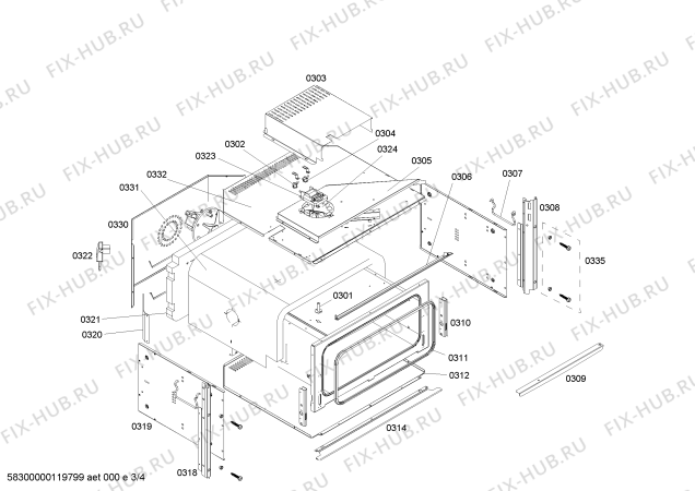 Схема №4 3HF545X с изображением Кронштейн для электропечи Bosch 00661869
